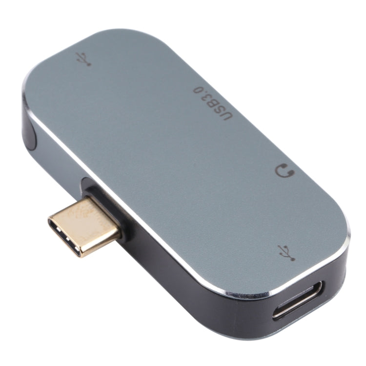 4 in 1 USB-C / Type-C ชายเป็น USB-C / Type-C + 3.5 มม. AUX + USB 3.0 + อะแดปเตอร์ USB หญิง, 3.5mm AUX + USB 3.0
