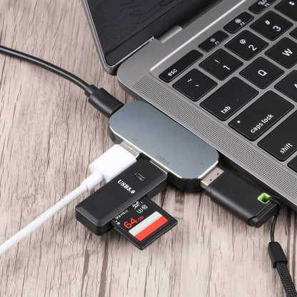 4 in 1 USB-C / Type-C ชายเป็น USB-C / Type-C + USB 3.0 + อะแดปเตอร์ USB หญิงคู่, USB 3.0 + Dual USB