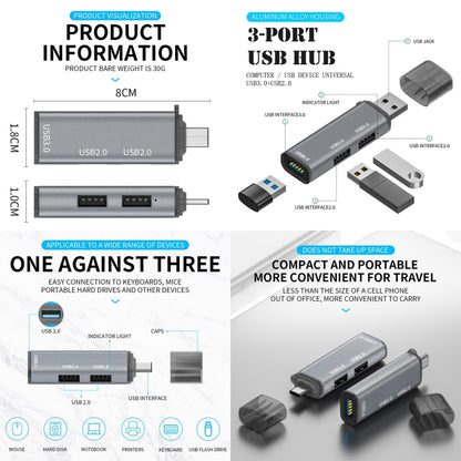 3 พอร์ต USB 2.0 x 2 + USB 3.0 ถึง USB 3.0 HUB Adapter, USB2.0x2+USB3.0 to USB3.0