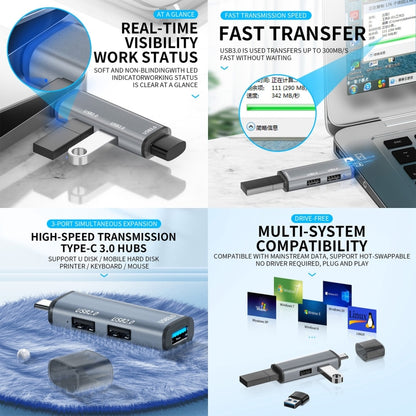 3 พอร์ต USB 2.0 x 2 + USB 3.0 ถึง USB 3.0 HUB Adapter, USB2.0x2+USB3.0 to USB3.0