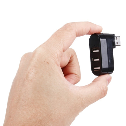หัว USB หมุนได้ 180 องศา 3 พอร์ต USB 2.0 HUB แบบพกพา