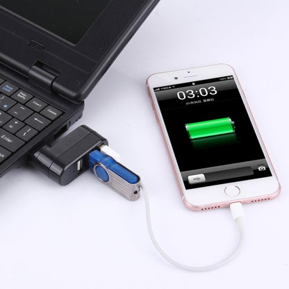 หัว USB หมุนได้ 180 องศา 3 พอร์ต USB 2.0 HUB แบบพกพา
