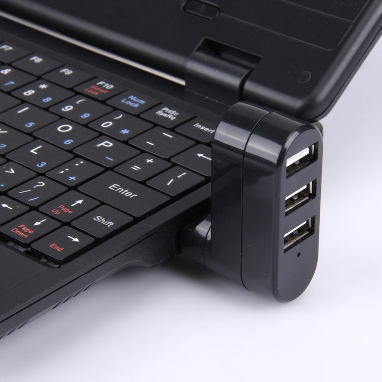 หัว USB หมุนได้ 180 องศา 3 พอร์ต USB 2.0 HUB แบบพกพา