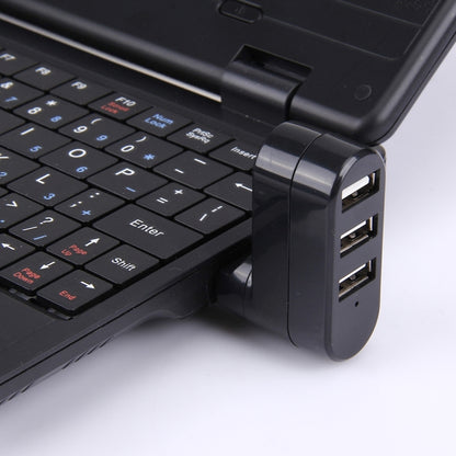 หัว USB หมุนได้ 180 องศา 3 พอร์ต USB 2.0 HUB แบบพกพา