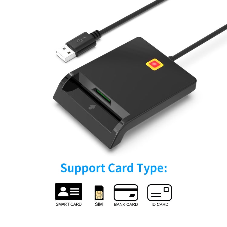 Rcoketek CR301 เครื่องอ่านการ์ดสมาร์ท CAC USB 2.0 บัตรธนาคารซิมการ์ดเครื่องอ่านภาษี, USB