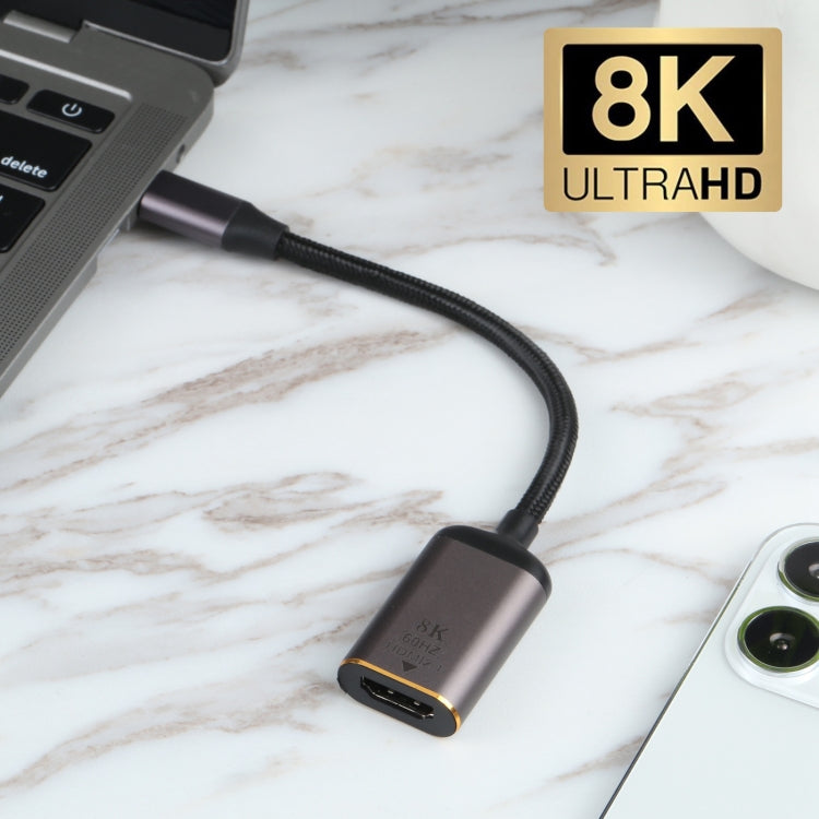 สายเคเบิลอะแดปเตอร์ตัวผู้ HDMI 8K 60Hz HDMI เป็น USB-C / Type-C, HDMI Female to Type-C Male Cable