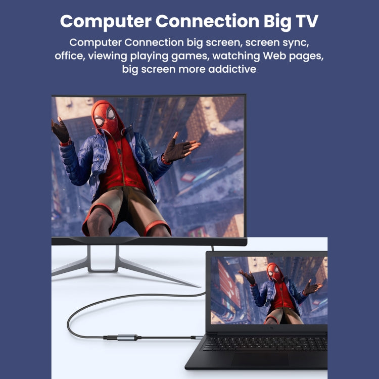 สายเคเบิลอะแดปเตอร์ตัวผู้ HDMI 8K 60Hz HDMI เป็น USB-C / Type-C, HDMI Female to Type-C Male Cable