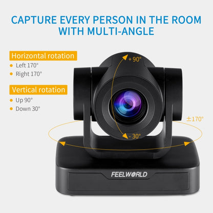 FEELWORLD USB10X 10X Optical Zoom 1080P USB PTZ Video Conference กล้อง, ปลั๊ก EU และ US, USB10X