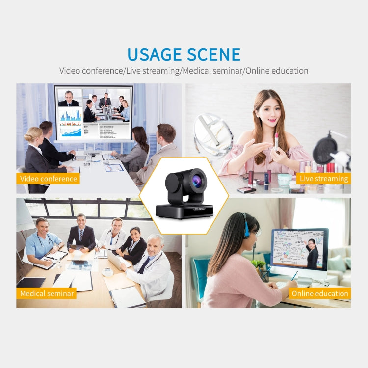 FEELWORLD USB10X 10X Optical Zoom 1080P USB PTZ Video Conference กล้อง, ปลั๊ก EU และ US, USB10X
