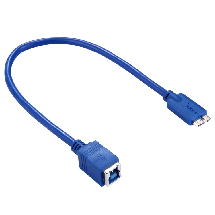 สายเคเบิลอะแดปเตอร์เชื่อมต่อ USB 3.0 B Female ถึง Micro B ขนาด 30 ซม. สำหรับเครื่องพิมพ์ / ฮาร์ดดิสก์, BF to Micro BM, Length: 30cm
