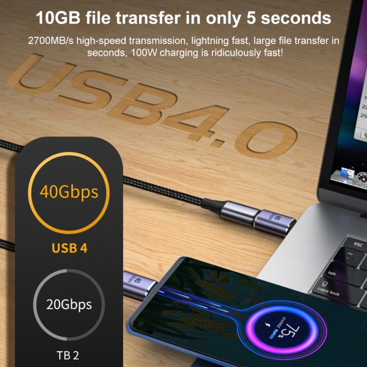 อะแดปเตอร์ข้อศอกชายกับหญิง USB-C / Type-C 40Gbps, Type-C 4.0 M to F Elbow 1