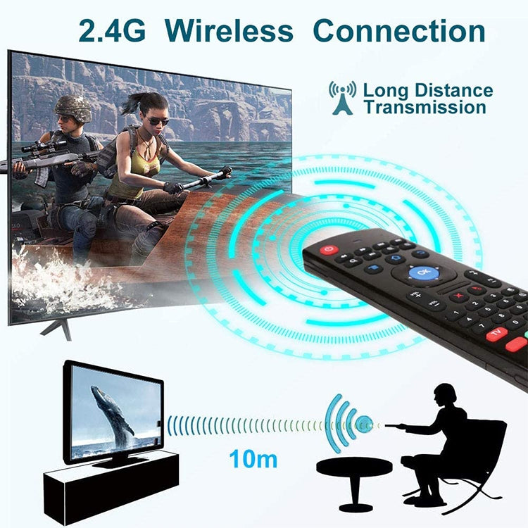 MX3 Voice Version 2.4GHz Fly Air Mouse คีย์บอร์ดไร้สายรีโมทคอนโทรลพร้อม Gyroscope