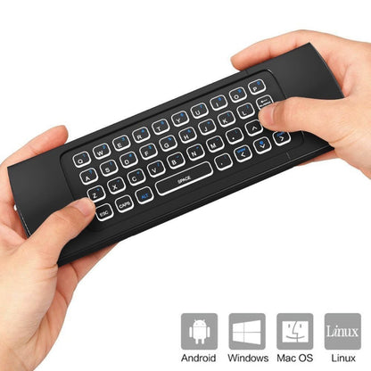 MX3-L เสียงพร้อมแบ็คไลท์ 2.4GHz Fly Air Mouse คีย์บอร์ดไร้สายรีโมทคอนโทรล, Voice with Backlit