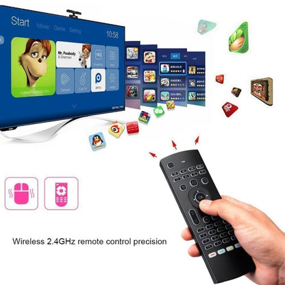 MX3-L เสียงพร้อมแบ็คไลท์ 2.4GHz Fly Air Mouse คีย์บอร์ดไร้สายรีโมทคอนโทรล, Voice with Backlit