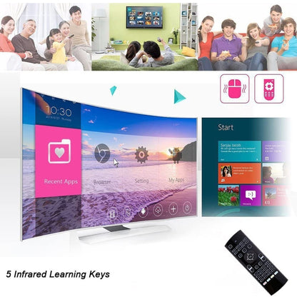 MX3-L เสียงพร้อมแบ็คไลท์ 2.4GHz Fly Air Mouse คีย์บอร์ดไร้สายรีโมทคอนโทรล, Voice with Backlit