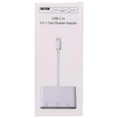 S-205 การ์ด CF 3 ใน 1 / การ์ด TF / เครื่องอ่านการ์ด SD สำหรับอุปกรณ์ USB-C / Type-C, S-205