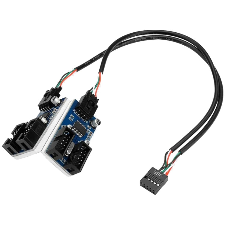 Rocketek HC427 9 Pin USB2.0 HUB อะแดปเตอร์แผงวงจรแยกหนึ่งถึงสี่, One-to-Four