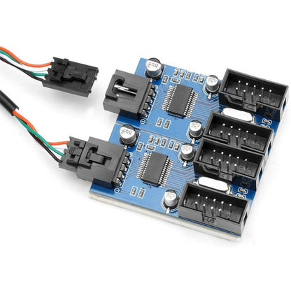 Rocketek HC427 9 Pin USB2.0 HUB อะแดปเตอร์แผงวงจรแยกหนึ่งถึงสี่, One-to-Four