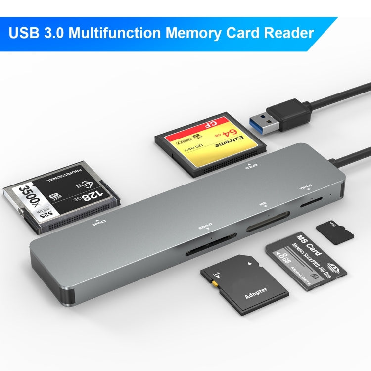 Rocketek CR308 USB3.0 เครื่องอ่านการ์ดมัลติฟังก์ชั่น CF / CFast / SD / MS / TF การ์ด 5 in 1