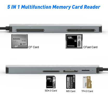 Rocketek CR308 USB3.0 เครื่องอ่านการ์ดมัลติฟังก์ชั่น CF / CFast / SD / MS / TF การ์ด 5 in 1