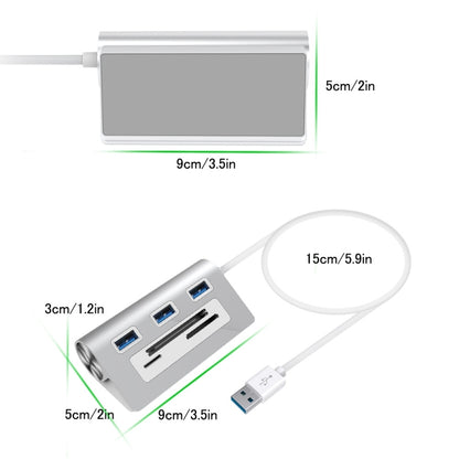 Rocketek HC423 USB3.0 x 3 + อะแดปเตอร์ฮับเครื่องอ่านการ์ด SD / TF / CF