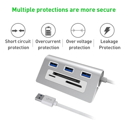 Rocketek HC423 USB3.0 x 3 + อะแดปเตอร์ฮับเครื่องอ่านการ์ด SD / TF / CF