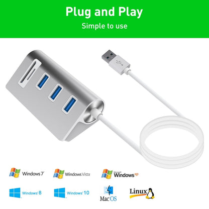 Rocketek HC422 USB3.0 x 3 + อะแดปเตอร์ฮับเครื่องอ่านการ์ด SD / TF