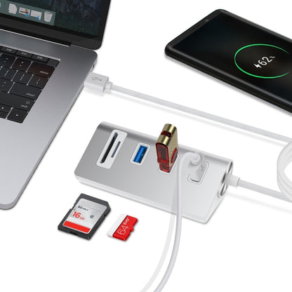 Rocketek HC422 USB3.0 x 3 + อะแดปเตอร์ฮับเครื่องอ่านการ์ด SD / TF