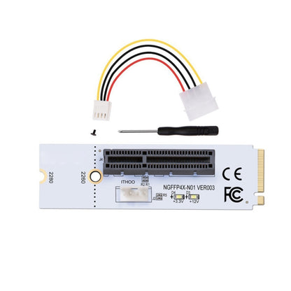 NGFF M.2 Key M ถึง PCI-E 1X/4X/8X/16X กราฟิกการ์ด Mining Slot อะแดปเตอร์ Riser Converter การ์ด LED และสายไฟ 4 พิน, VER003 with 4 Pin Power Cable