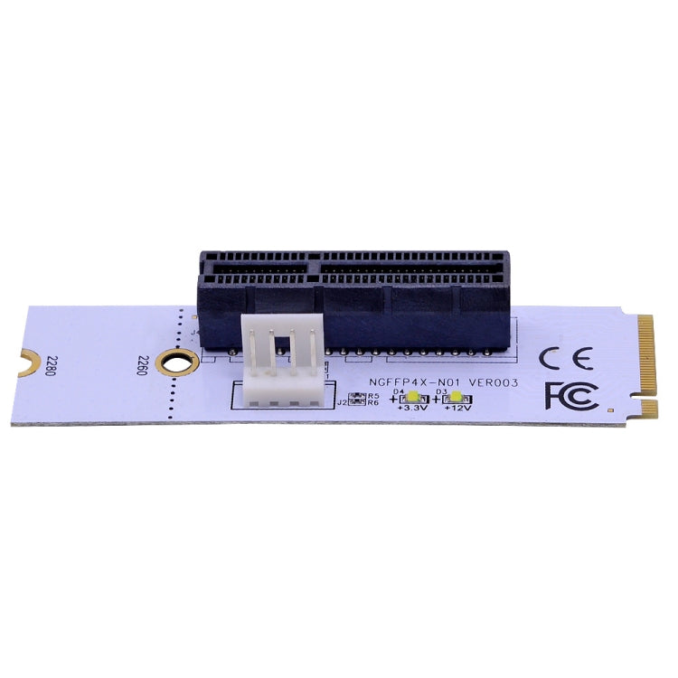 NGFF M.2 Key M ถึง PCI-E 1X/4X/8X/16X กราฟิกการ์ด Mining Slot อะแดปเตอร์ Riser Converter การ์ด LED และสายไฟ 4 พิน, VER003 with 4 Pin Power Cable