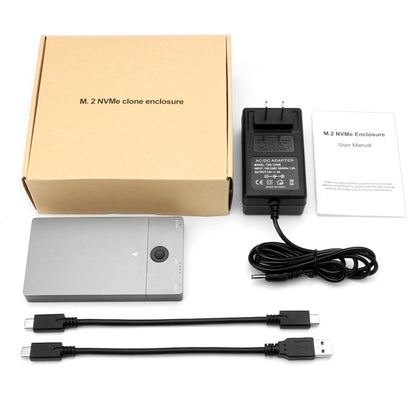 Rocketek ME921 USB3.1 Gen2 Dual M.2 โซลิดสเตทไดรฟ์กล่อง NVMe Docking Station, ปลั๊ก EU, EU Plug