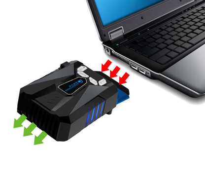 Ice Troll 5 COOLCOLD พัดลมระบายความร้อนแล็ปท็อปแบบพกพา Air Cooler ปรับความเร็วได้ประสิทธิภาพสูงพัดลมโน๊ตบุ๊ค Cooler Controller, AC 220V, AC 220V (Black)