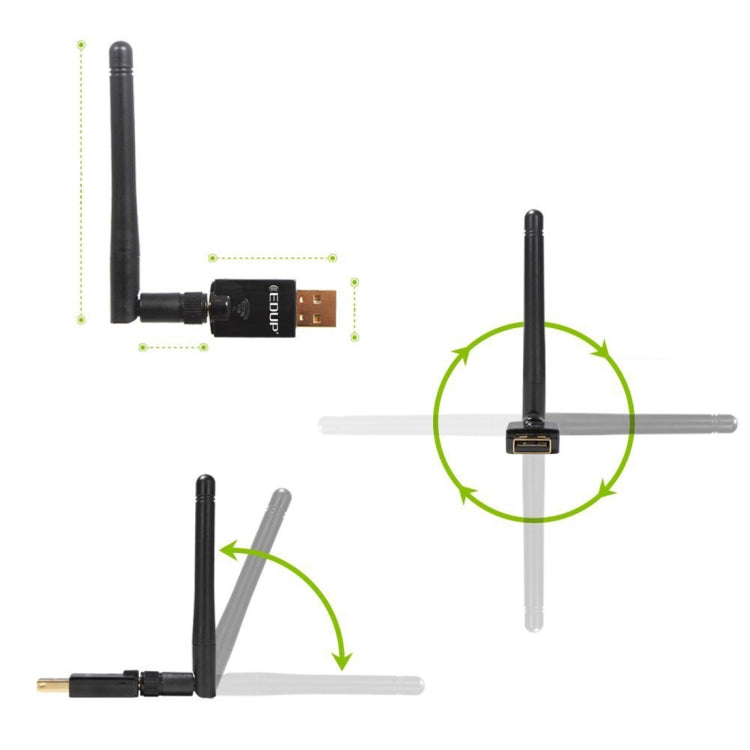 EDUP EP-DB1607 600Mbps 2.4GHz และ 5GHz Dual Band Wireless Wifi USB 2.0 อะแดปเตอร์อีเทอร์เน็ตการ์ดเครือข่าย, EP-DB1607