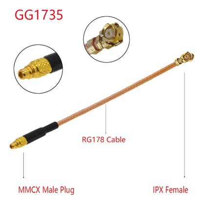 IPX Female ถึง GG1735 MMCX Female RG178 Adapter Cable ความยาว: 15 ซม., IPX to GG1735 MMCX Male