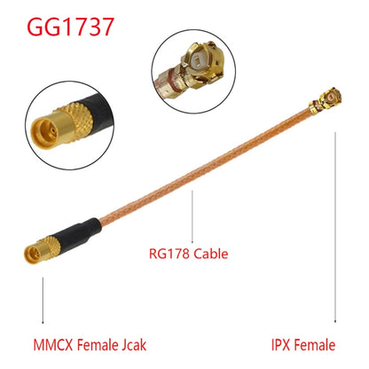 IPX ตัวเมียถึง GG1737 MMCX ตัวเมีย RG178 สายอะแดปเตอร์, ความยาว: 15 ซม., IPX to GG1737 MMCX Female