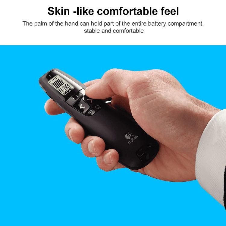 Logitech R800 2.4Ghz USB พรีเซนเตอร์ไร้สาย PPT รีโมทคอนโทรล Flip Pen, R800