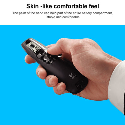 Logitech R800 2.4Ghz USB พรีเซนเตอร์ไร้สาย PPT รีโมทคอนโทรล Flip Pen, R800
