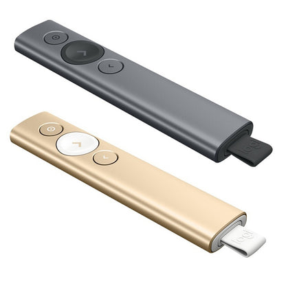 Logitech Spotlight 2.4Ghz USB Wireless Presenter PPT รีโมทคอนโทรล Flip Pen, Spotlight (Grey), Spotlight (Gold)