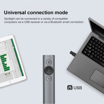 Logitech Spotlight 2.4Ghz USB Wireless Presenter PPT รีโมทคอนโทรล Flip Pen, Spotlight (Grey), Spotlight (Gold)