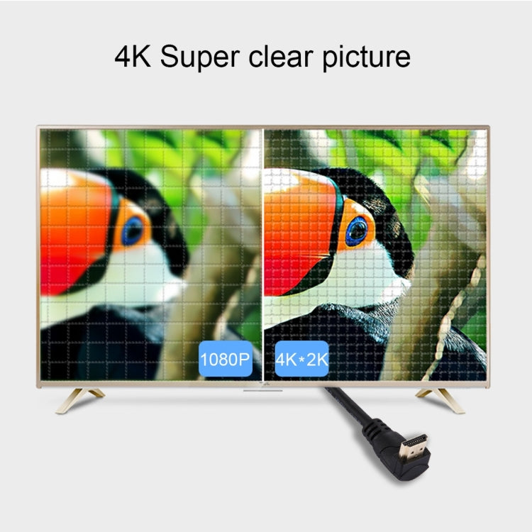 60 ซม.4 K x 2K รุ่น HDMI 2.0 ความเร็วสูง 270 องศามุมขวา HDMI ชาย 270 องศามุมขวา HDMI ชายสาย Ethernet, Right Angle, Length: 60cm