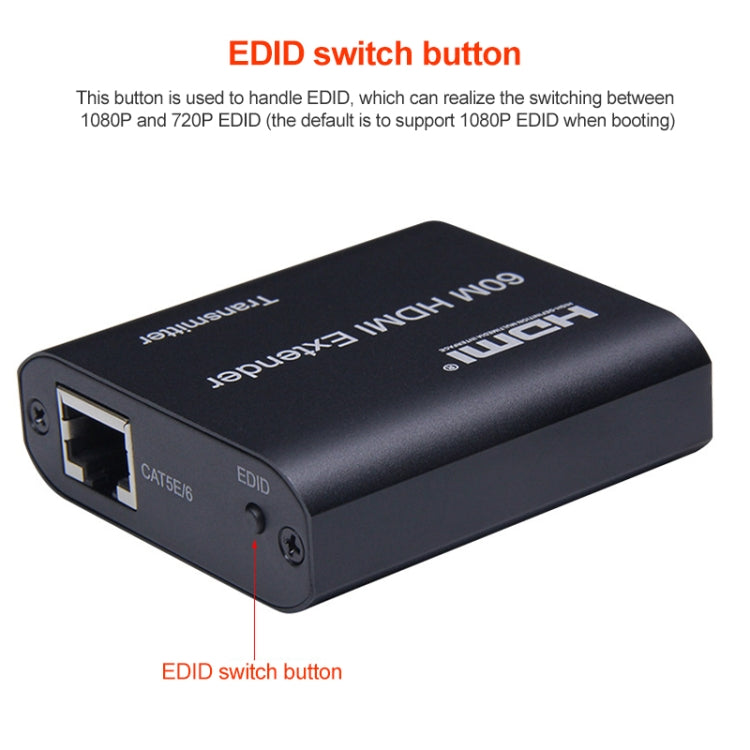 BOWU BW-HE60U 60 ม. HDMI to RJ45 Network Extender, 1080P 60m