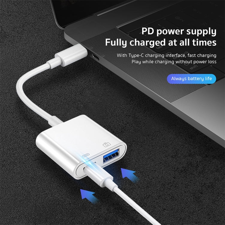 S-211 2 in 1 USB-C / Type-C ตัวผู้เป็น Type-C + อะแดปเตอร์กล้อง USB ตัวเมีย, S-211
