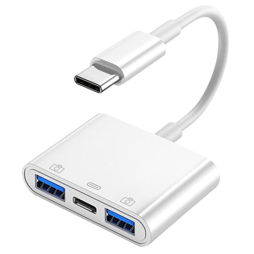 S-202 3 ใน 1 USB-C / Type-C ชายเป็น Type-C + 2 x USB อะแดปเตอร์กล้องหญิง, S-202