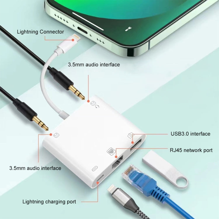 S-330 5 in 1 8 Pin Male ถึง 8 Pin / USB3.0 / RJ45 / 3.5 มม. อะแดปเตอร์หญิง, S-330