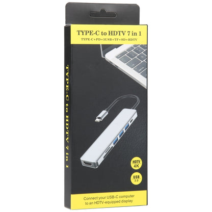 7 in 1 USB-C / Type-C ไปยัง USB Docking Station HUB Adapter, 7 in 1