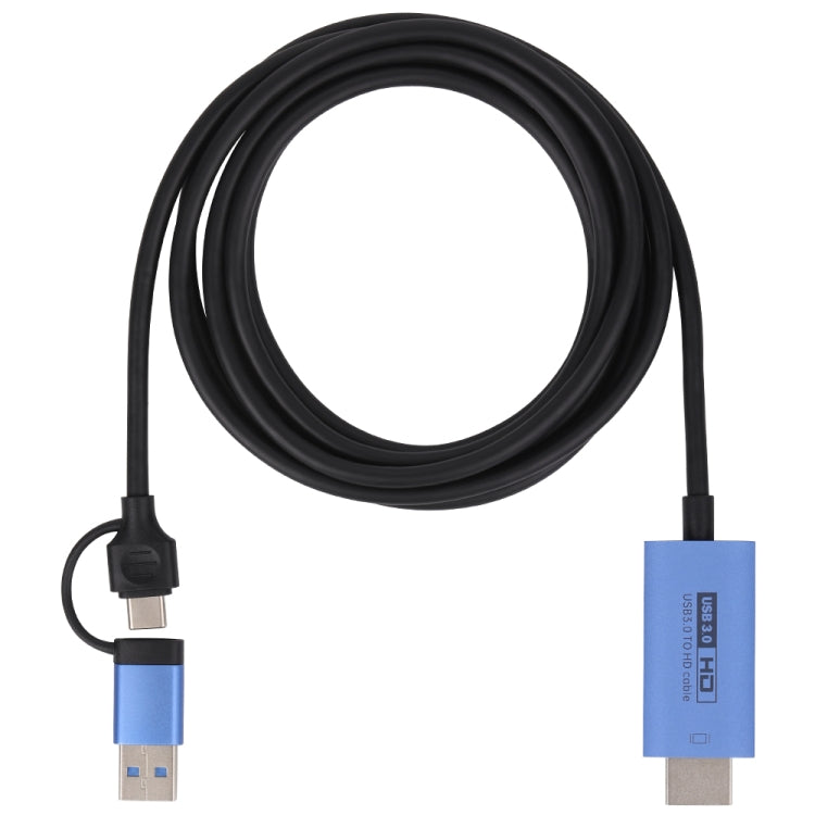 V05E สายอะแดปเตอร์ USB 3.0 + USB-C / Type-C เป็น HDMI, V05E