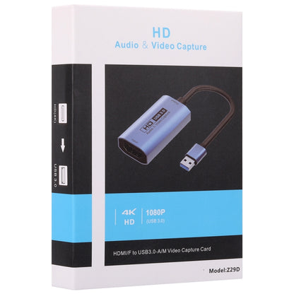 Z29D HDMI/F หญิงถึง USB 3.0/M การ์ดจับภาพวิดีโอ HD ชายพร้อมสายเคเบิล, Z29D