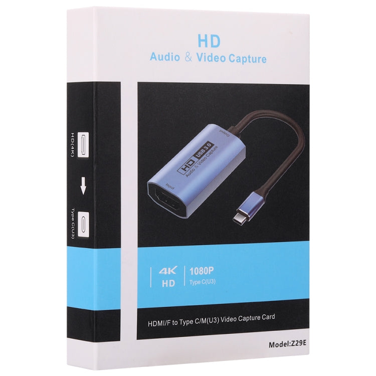 Z29E HDMI/F หญิงถึง USB-C / Type-C/M การ์ดจับภาพวิดีโอ HD ชาย, Z29E