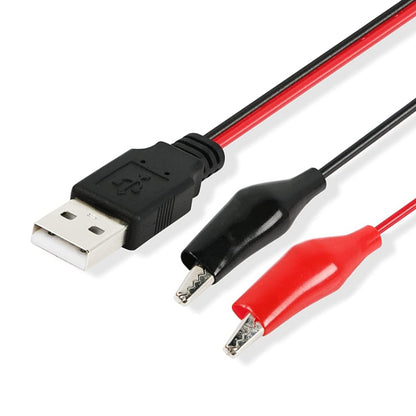 USB-A Male To 2 x Crocodile Clip Power Extension Cable, ความยาว: 0.5 ม, USB-A Male