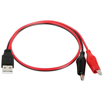 USB-A Male To 2 x Crocodile Clip Power Extension Cable, ความยาว: 0.5 ม, USB-A Male